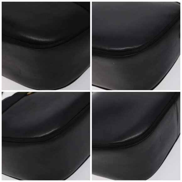 Salvatore Ferragamo Vala Shoulder Bag Leather Navy Gold Auth - Picture 15 of 16